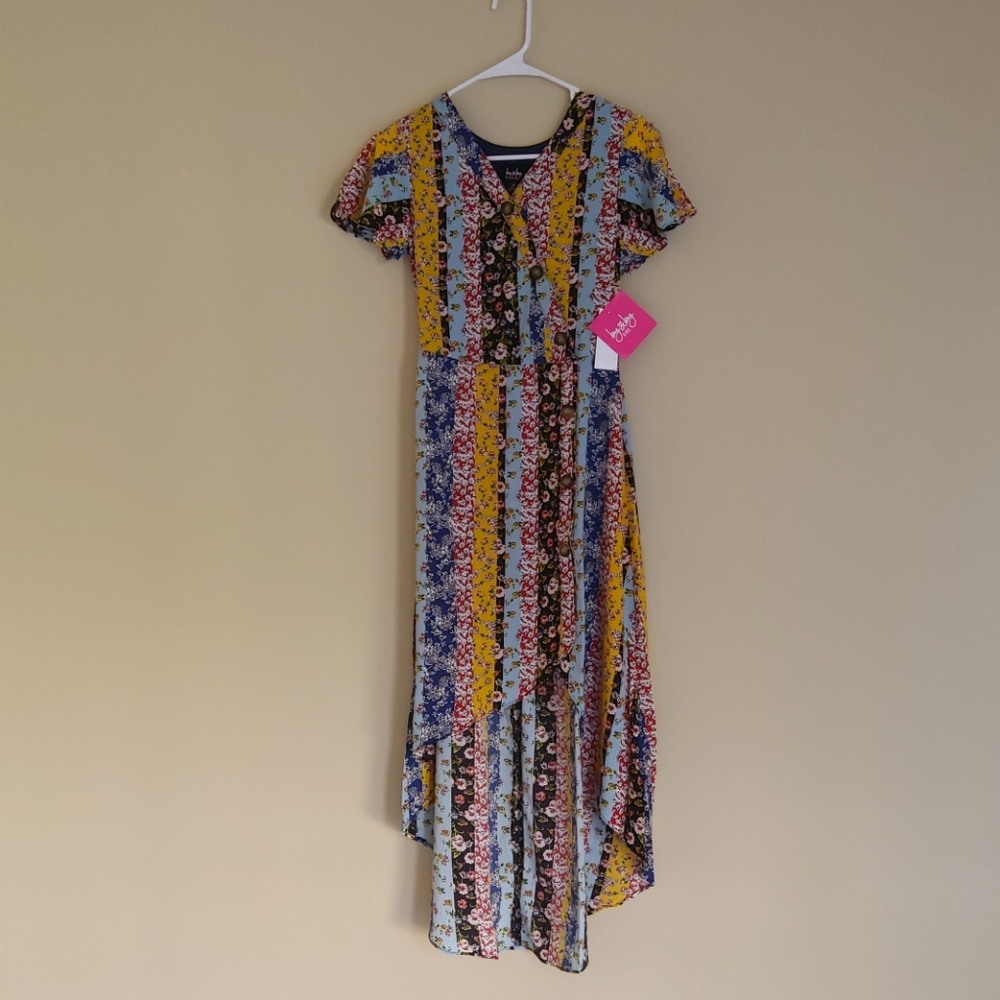 By&by girl sz14 capo stripe bubble  floral dress